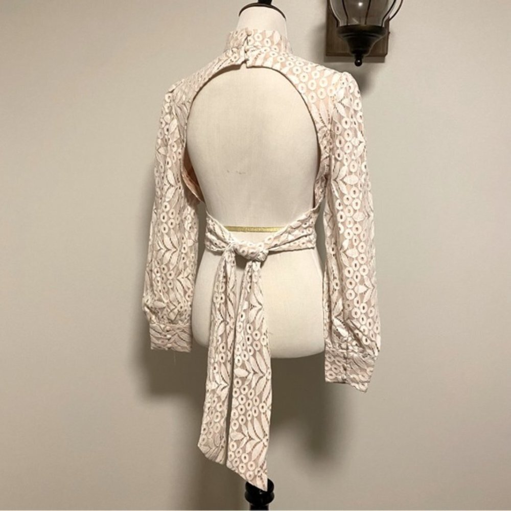 Boohoo Lace Backless Tie Top